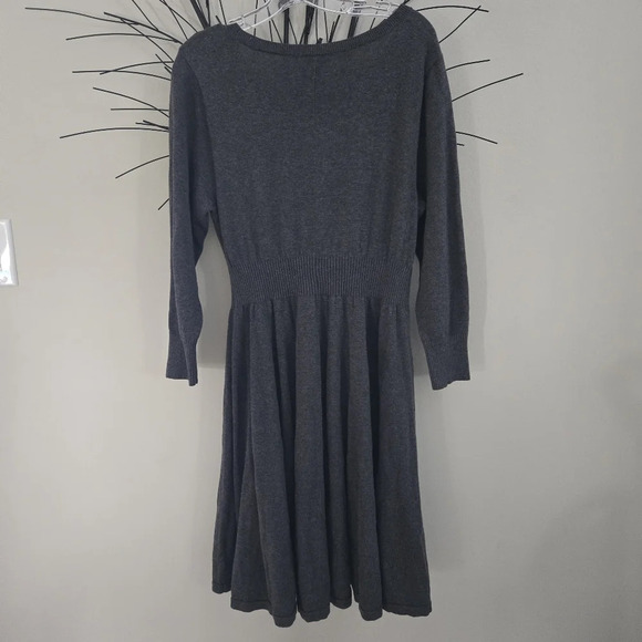 Torrid dark gray lace up mini sweater dress 100% cotton size 1 (14/16) - Picture 5 of 11